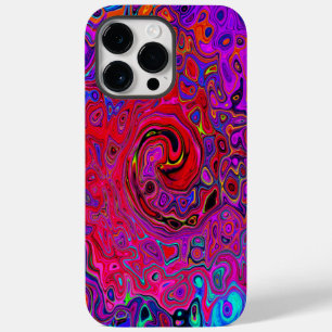 Funda Para iPhone 14 Pro Max De Case-Mate Remolino Líquido Retro Abstracto Rojo y Púrpura