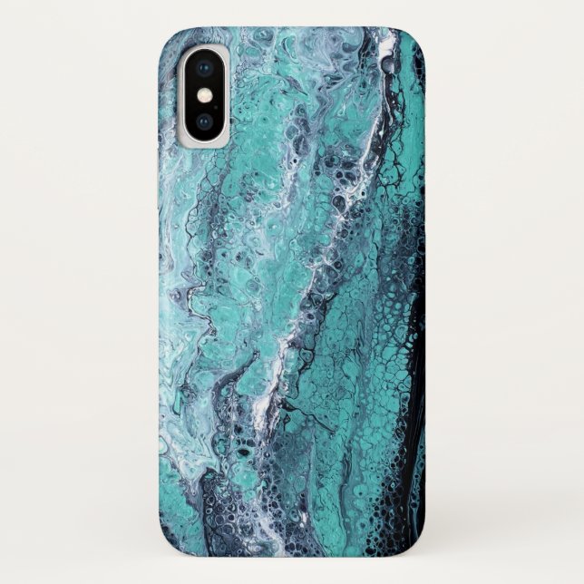 Funda De Case-Mate Para iPhone Remolino negro verde (Reverso)