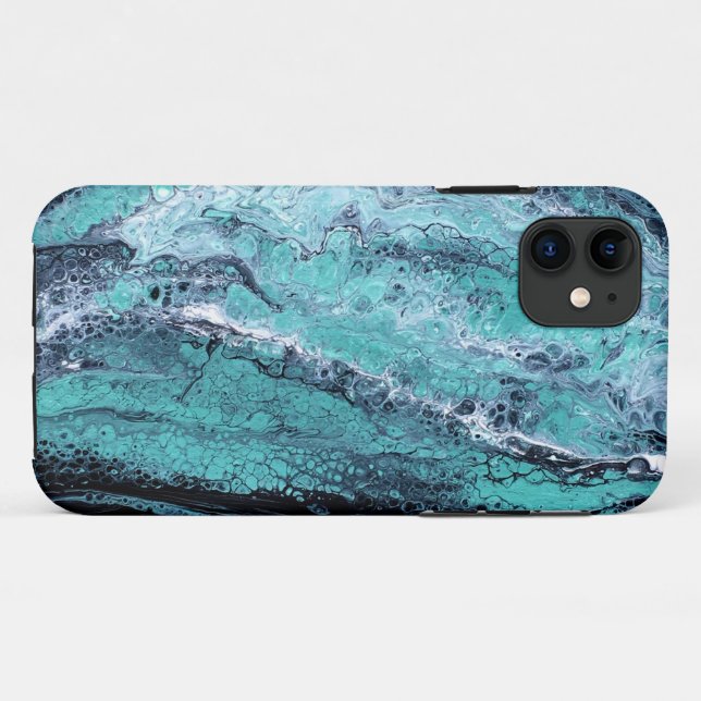 Funda De Case-Mate Para iPhone Remolino Verde Negro (Reverso (horizontal))