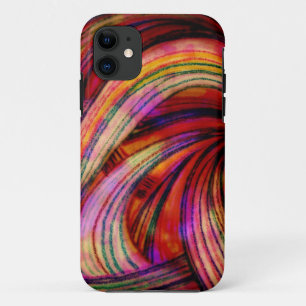 Funda Para iPhone 11 Remolinos Coloridos, Abstracto de Crayón Pintado