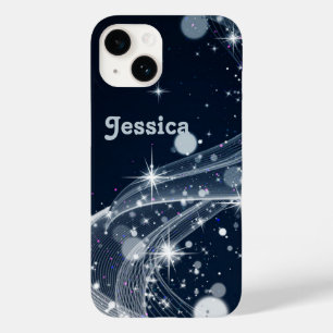 Funda Para iPhone 14 De Case-Mate Remolinos de estrellas brumosas y nombre personali