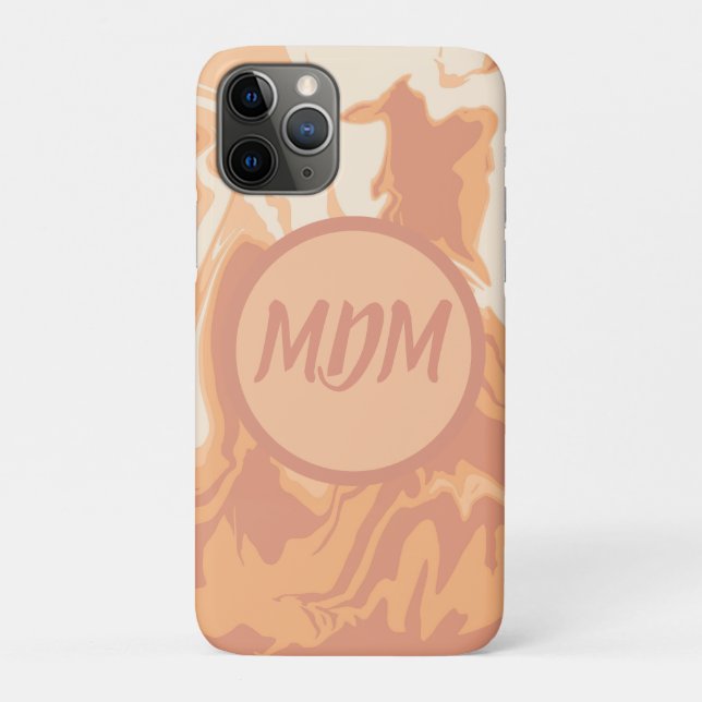 Funda De Case-Mate Para iPhone Remolinos de melocotón bonitos (Reverso)