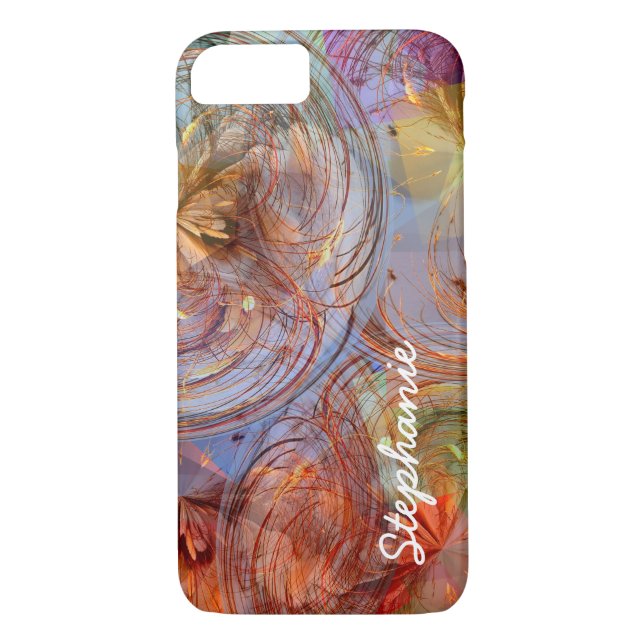 Funda De Case-Mate Para iPhone Remolinos geométricos florales abstractos (Reverso)