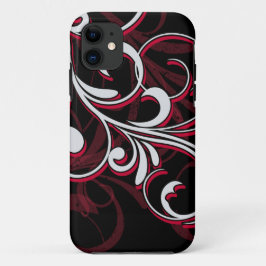 Funda Para iPhone 11 Remolinos rojos y blancos