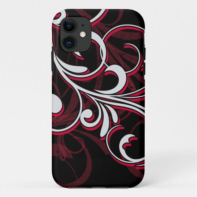 Funda De Case-Mate Para iPhone Remolinos rojos y blancos (Reverso)