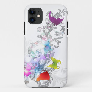 Funda Para iPhone 11 Remolinos y mariposas del extracto