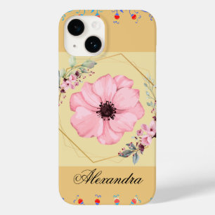 Funda Para iPhone 14 De Case-Mate Renacimiento primaveral, arte gráfico Naranja, flo