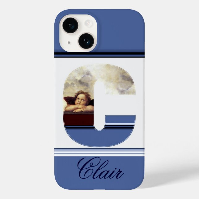 Funda De Case-Mate Para iPhone RENAISSANCE ANGEL C LETRA Winged Cherub Monograma (Reverso )