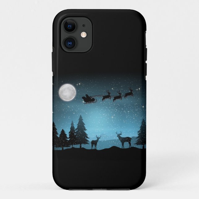 Funda De Case-Mate Para iPhone Renos Adorables De Noche (Reverso)