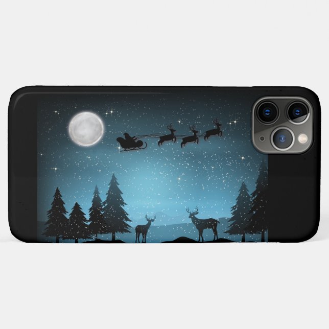 Funda De Case-Mate Para iPhone Renos Adorables De Noche (Reverso (horizontal))