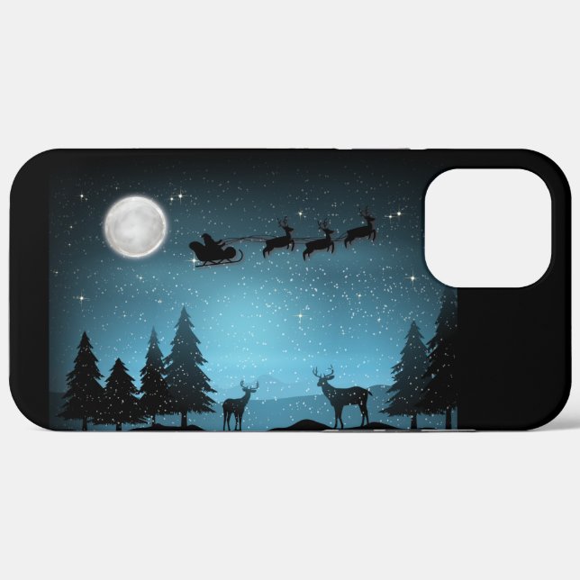 Funda De Case-Mate Para iPhone Renos Adorables De Noche (Reverso (Horizontal))