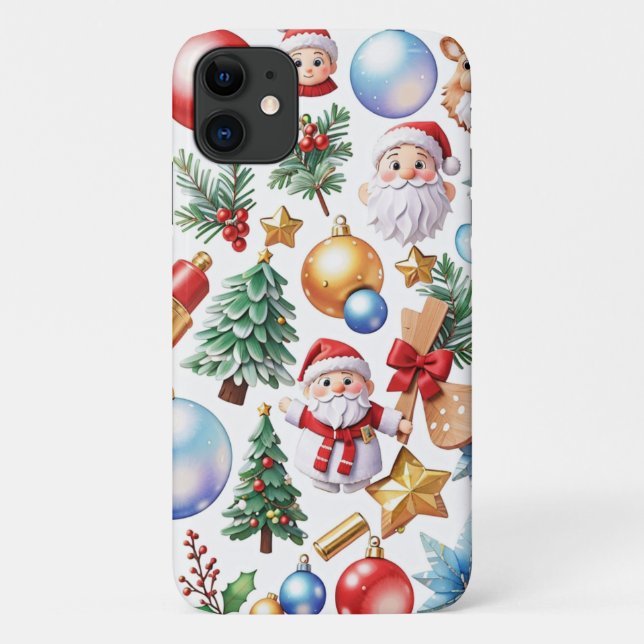 Funda De Case-Mate Para iPhone Renos ChrisChristmas Feliz Navidad (Reverso)
