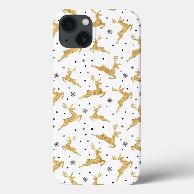 Funda De Case-Mate Para iPhone Renos de oro (Reverso)