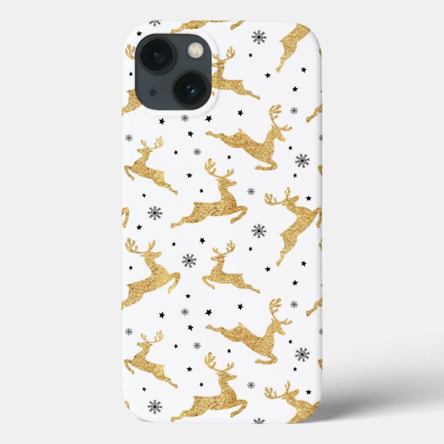Funda De Case-Mate Para iPhone Renos de oro (Reverso)