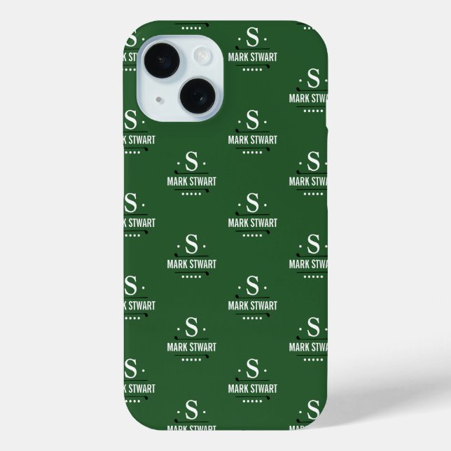 Funda De Case-Mate Para iPhone Renovación del Monograma Golfer 1-inicial de Emera (Reverso )