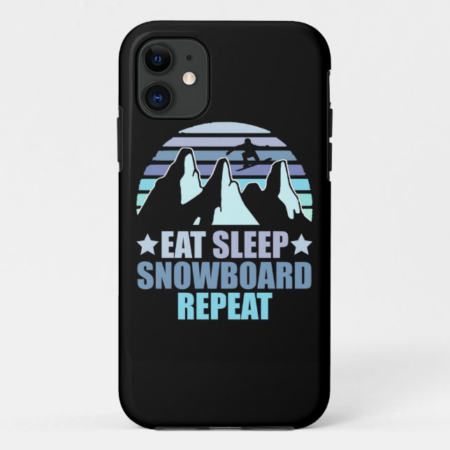 Funda De Case-Mate Para iPhone Repetición de Snowboard de sueño (Reverso)