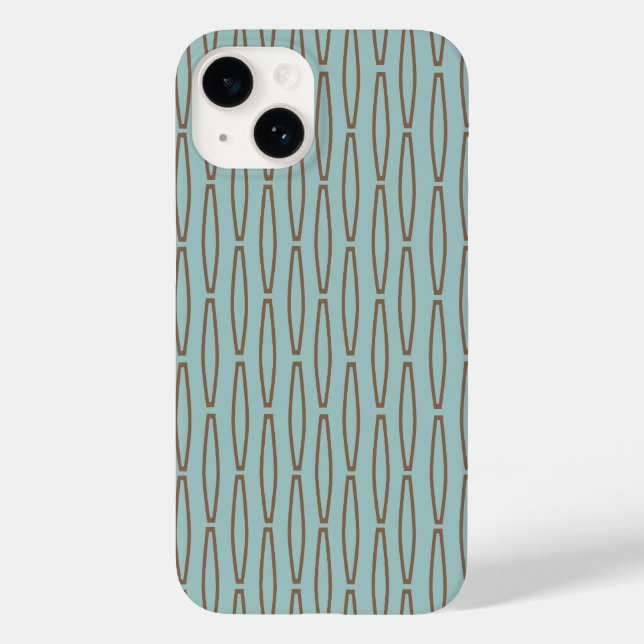 Funda De Case-Mate Para iPhone Repetición geométrica de azul pálido (Reverso )
