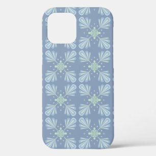 Funda Para iPhone 12 Pro Repetir abstracto floral azul pastel