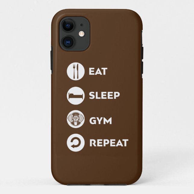 FUNDA DE Case-Mate PARA iPhone REPETIR EL GIMNASIO DE DORMIR  (Reverso)