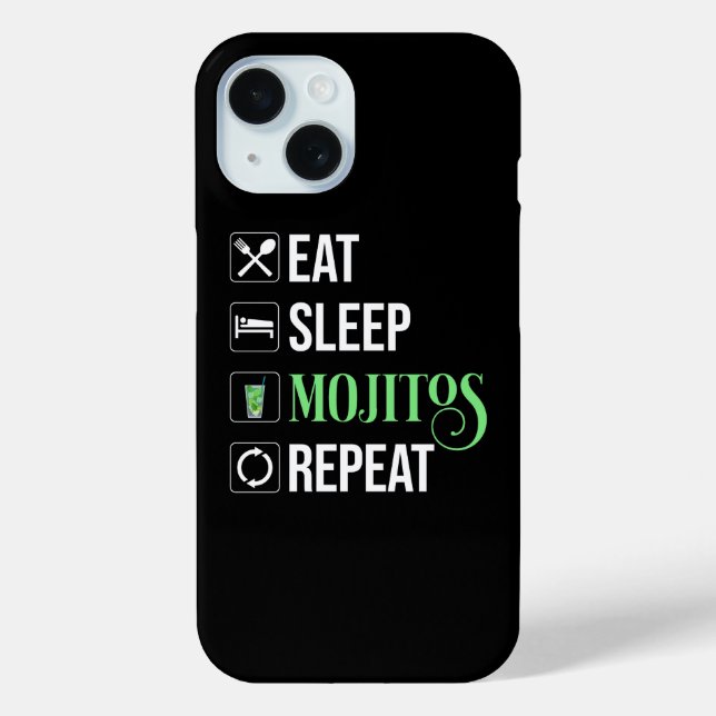 Funda De Case-Mate Para iPhone Repita con Mojitos de sueño de descanso (Reverso )
