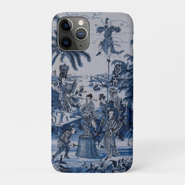 Funda De Case-Mate Para iPhone Repro Chinoiserie Delft Blue and White Tile (Reverso)