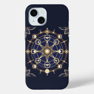 Funda Para iPhone 15 Resplandor Divino – Mandala Dorado del Despertar