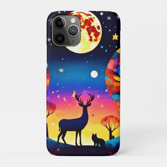 Funda De Case-Mate Para iPhone Resplandor Nocturno del Bosque (Reverso)