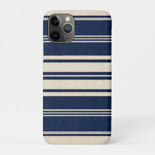 Funda Para iPhone 11 Pro Restauración Marfil Azul Marino Aspecto Tejido Vin