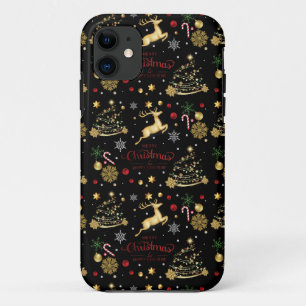 Funda Para iPhone 11 Resto dorado rojo, moro árbol de Navidad
