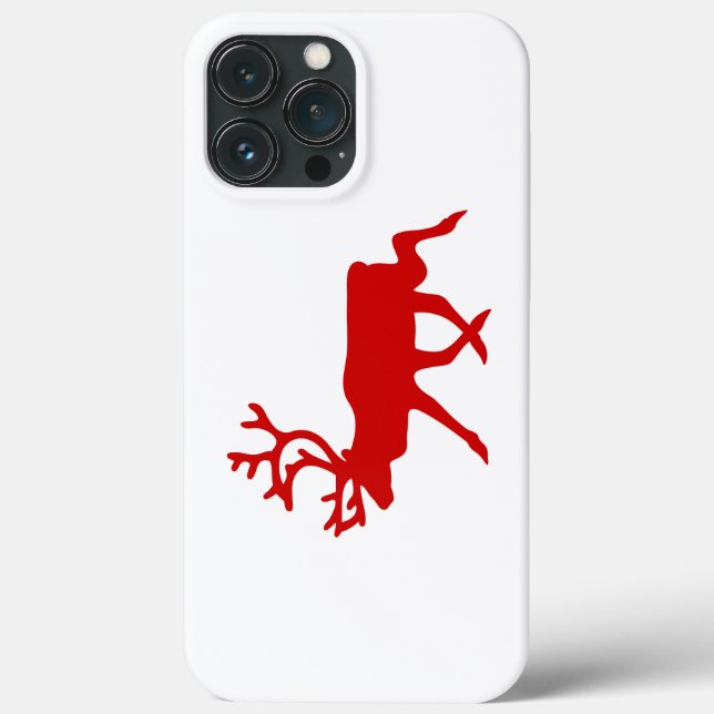 Funda De Case-Mate Para iPhone Resto Rojo / Silhouette Caribou (Reverso )