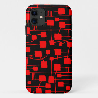 Funda Para iPhone 11 Resumen 111211 - Rojo sobre Negro