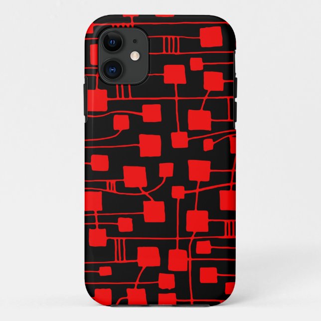 Funda De Case-Mate Para iPhone Resumen 111211 - Rojo sobre negro (Reverso)