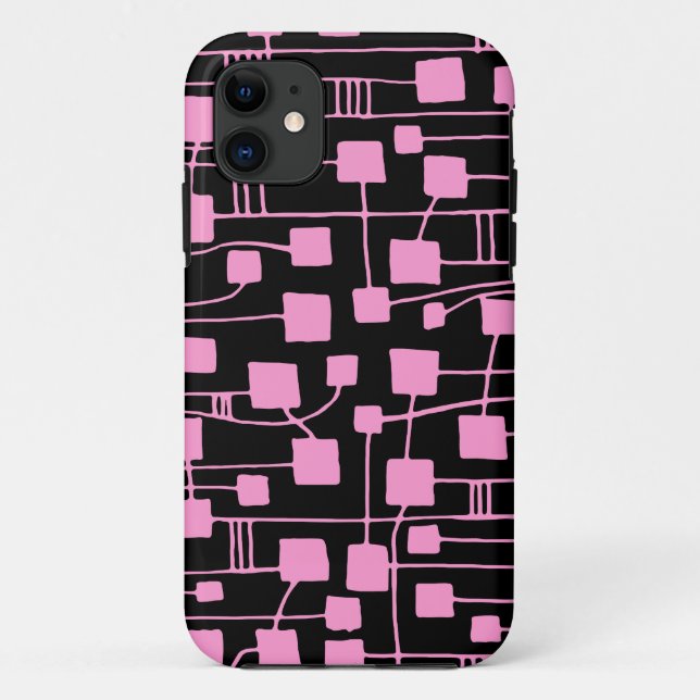 Funda De Case-Mate Para iPhone Resumen 111211 - Rosa en negro (Reverso)