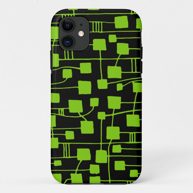 Funda De Case-Mate Para iPhone Resumen 111211 - Verde marciano sobre negro (Reverso)