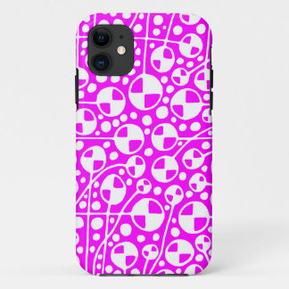 Funda Para iPhone 11 Resumen 130112 v5 blanco sobre magenta