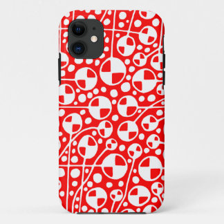 Funda Para iPhone 11 Resumen 130112 v5 Blanco sobre rojo