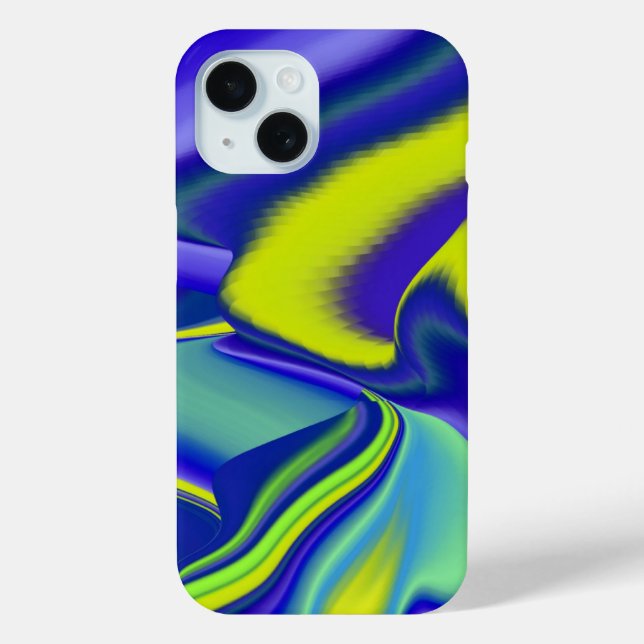 Funda De Case-Mate Para iPhone Resumen 3D en azul verde púrpura (Reverso )