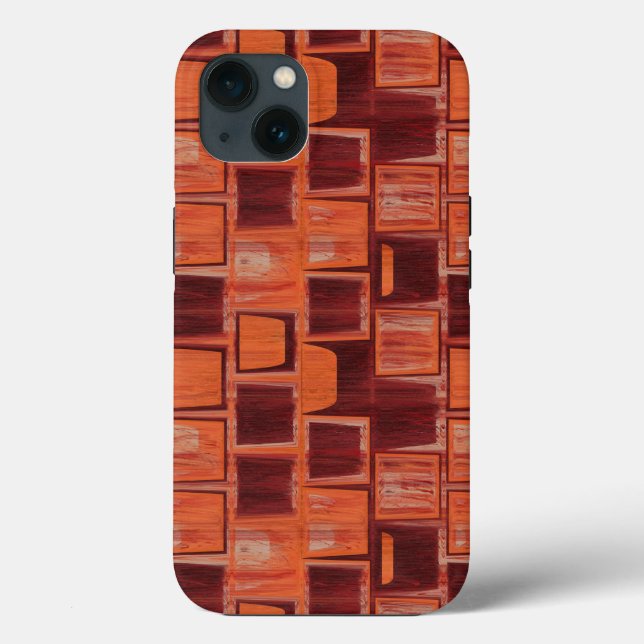 Funda De Case-Mate Para iPhone resumen abstracto rojo y naranja (Reverso )