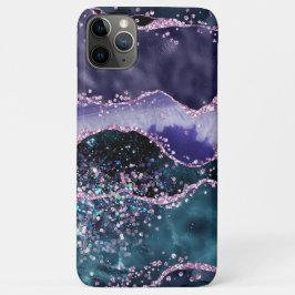 Funda Para iPhone 11 Pro Max *~* Resumen Agitar Olas oceánicas Purpurinas