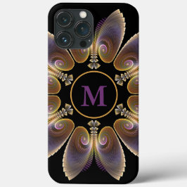 Funda Para iPhone 13 Pro Max Resumen Angel Wings Mandala Fractal Monograma
