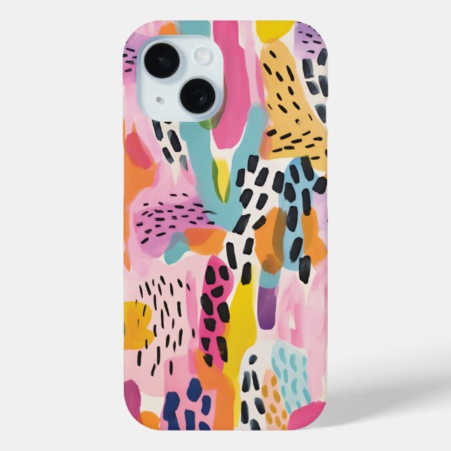 Funda De Case-Mate Para iPhone Resumen animal Coloful retro moderno (Reverso )