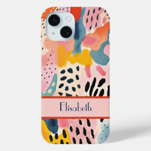 Funda Para iPhone 15 Resumen animal Coloful retro moderno