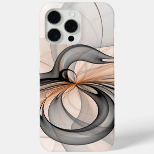 Funda Para iPhone 15 Pro Max Resumen Antracita Grey Siena Arte Fractal Moderno