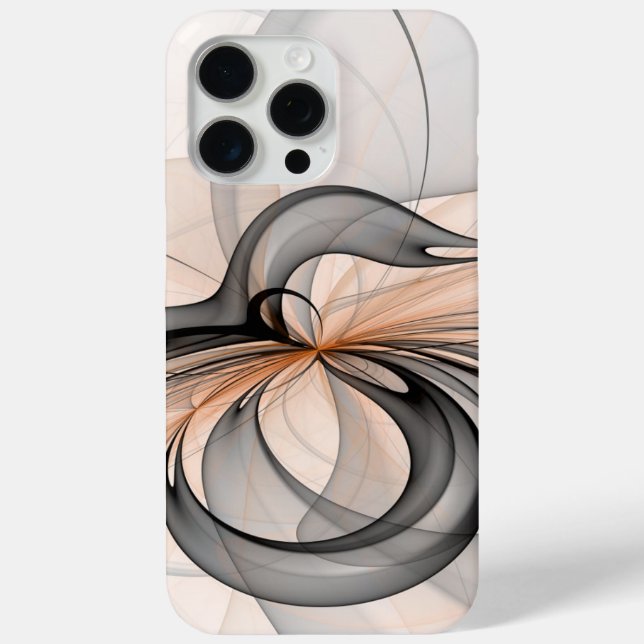Funda De Case-Mate Para iPhone Resumen Antracita Grey Siena Arte Fractal Moderno (Reverso )