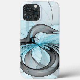 Funda Para iPhone 13 Pro Max Resumen Antracita Gris Azul azul arte fractal mode