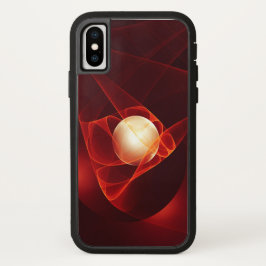 Funda Para iPhone 13 Resumen arte fractal moderno de crema roja