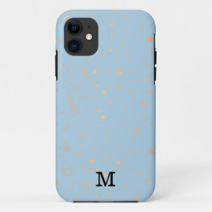 Funda Para iPhone 11 Resumen Azul Y Oro Mongrama Editable