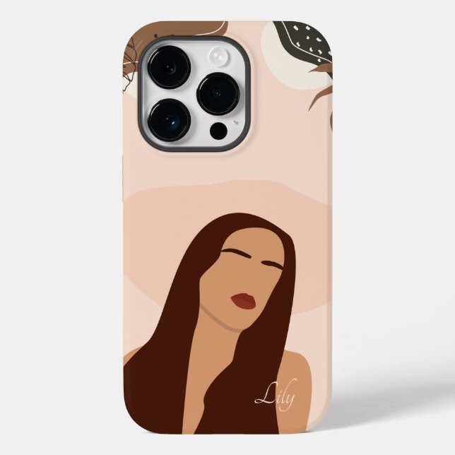 Funda De Case-Mate Para iPhone Resumen Boho Woman Ilustracion , Boho Moda Funda- (Reverso )