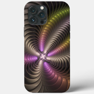 Funda Para iPhone 13 Pro Max Resumen brillante Trippy Colorido arte fractal 3D