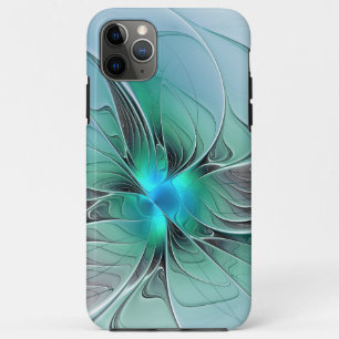 Funda Para iPhone 11 Pro Max Resumen Con Arte Fractal Azul Y Moderno